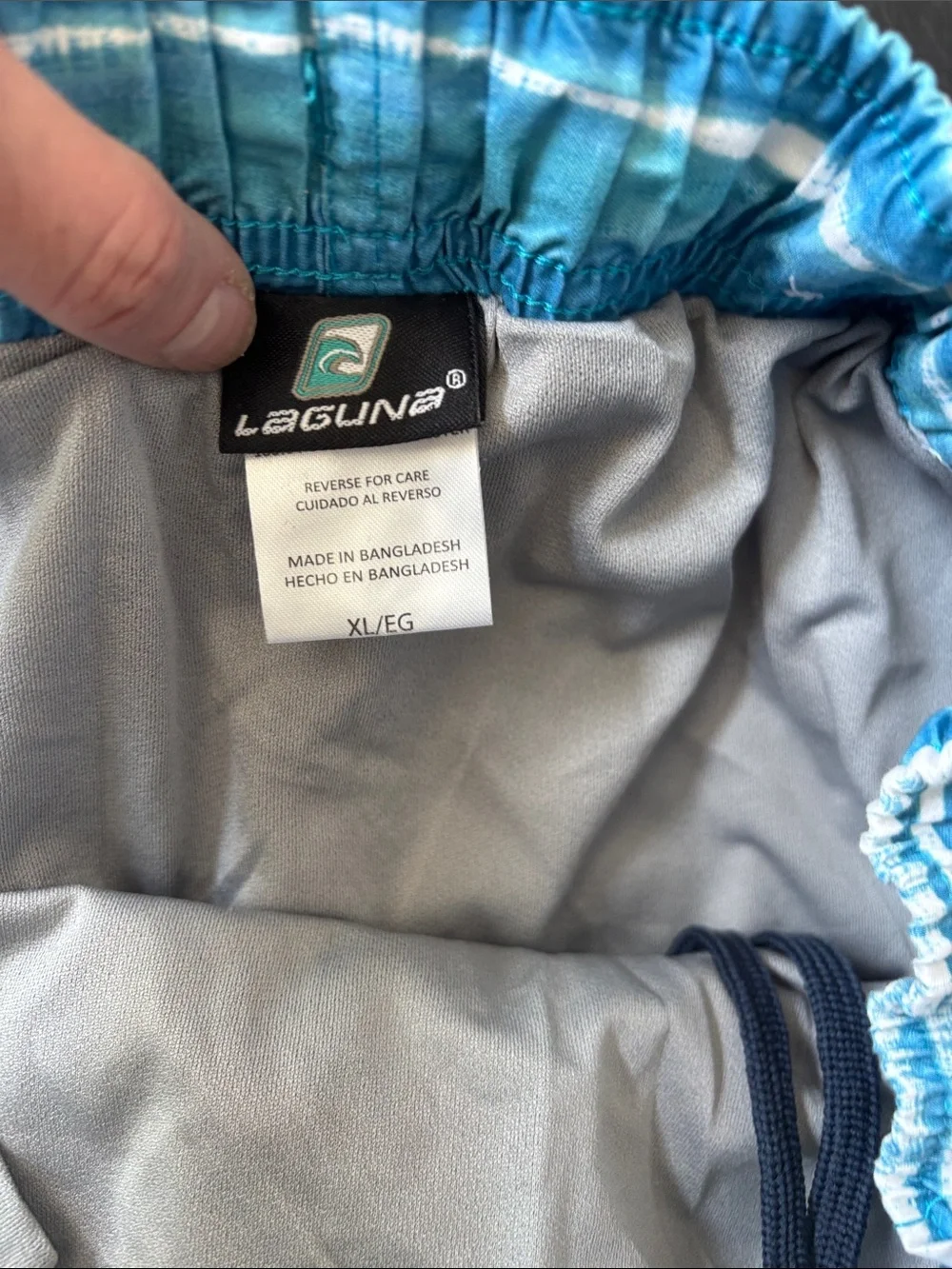 Laguna B Blue Striped Men's Swim Trunks